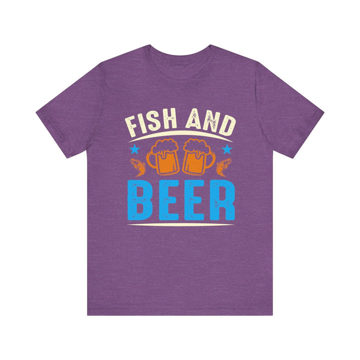 Fishing and Beer T Shirt | Heather Team Purple