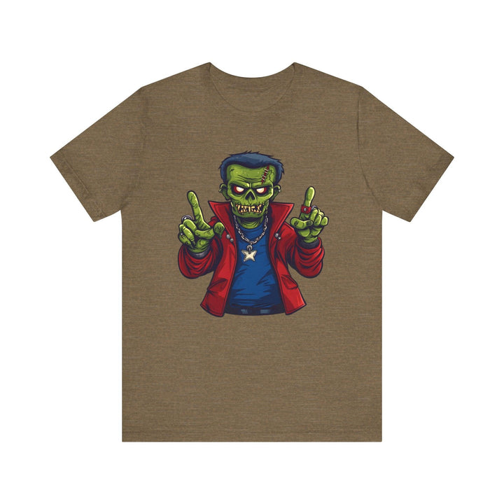 Rapper Rockin' Frankenstein T Shirt | Heather Olive