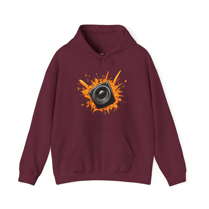 Rapper Bass Blast Hoodie | Maroon Twill Tees