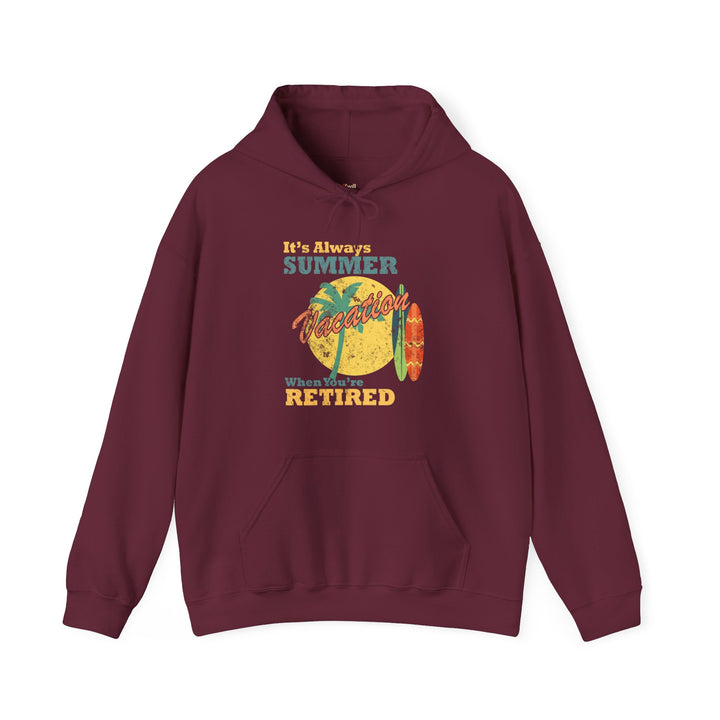 Beach Always Summer Vacation Hoodie | Maroon