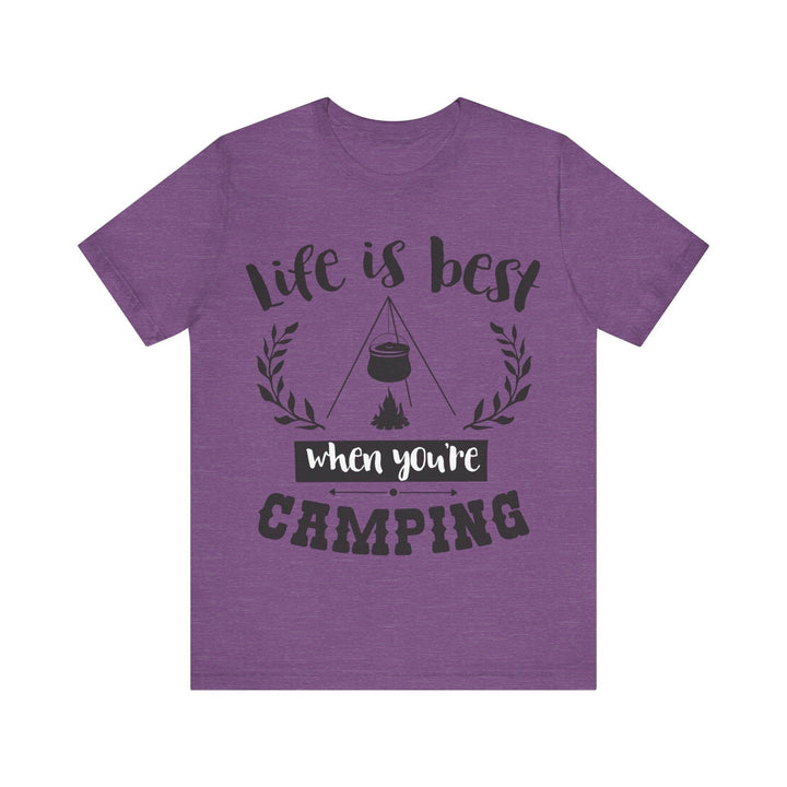 Summer Camp Life is Best T Shirt | Heather Team Purple