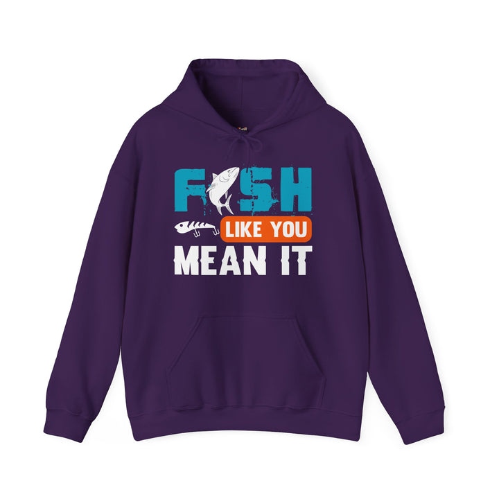 Fishing Like You Mean It Hoodie | Purple Twill Tees