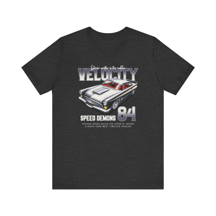 80s Velocity Speed Demons 84 T Shirt | Dark Grey Heather