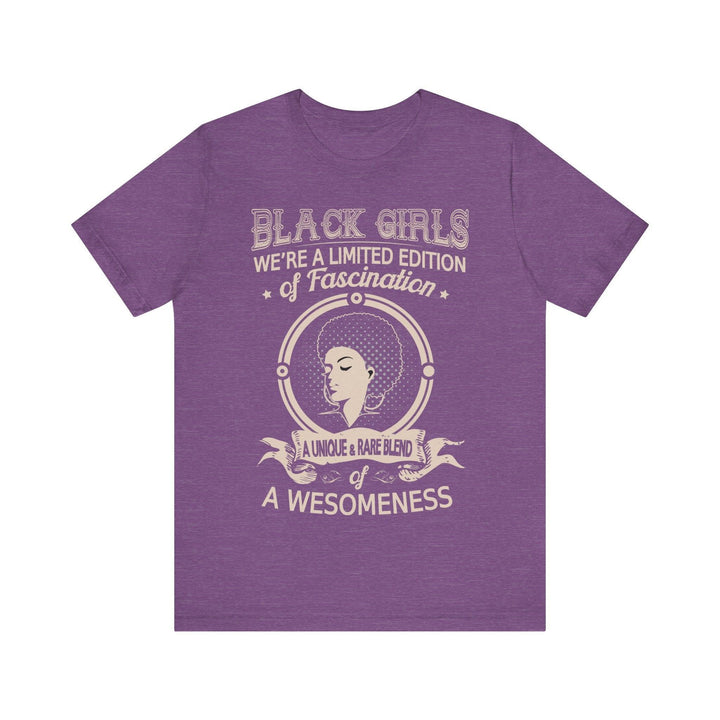 Retro Limited Edition Black Girls T Shirt | Heather Team Purple