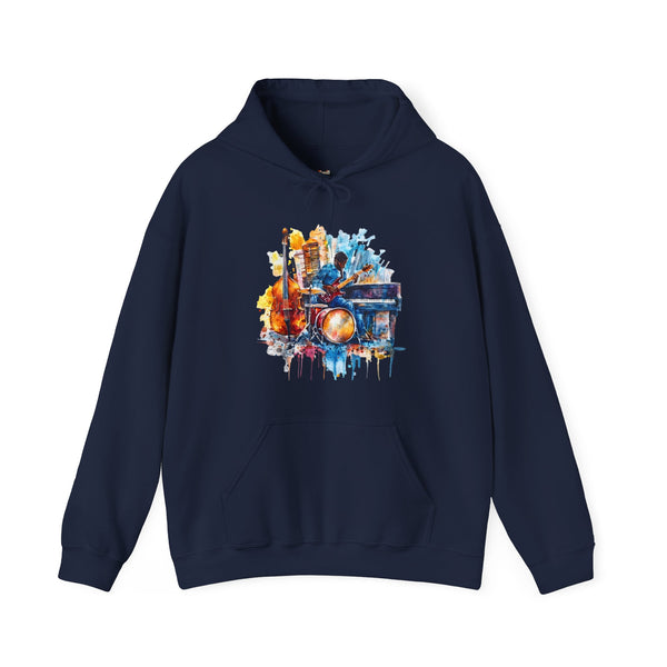 Classic Jazz Fusion Vibes Hoodie | Navy