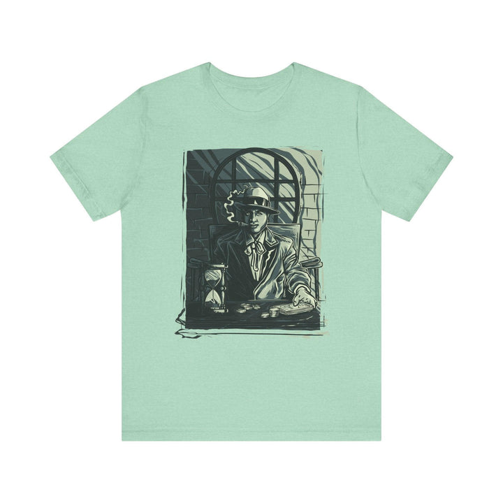 Retro Vintage Gangster Boss T Shirt | Heather Mint