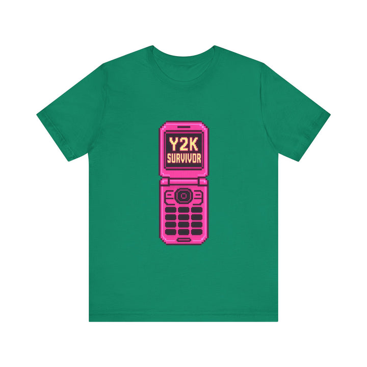 Retro Y2K Neon Flip Phone Vintage T-Shirt | Kelly Twill Tees