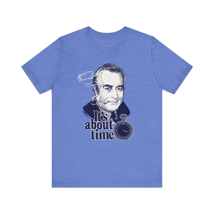 Retro It’s About Time T Shirt | Heather Columbia Blue