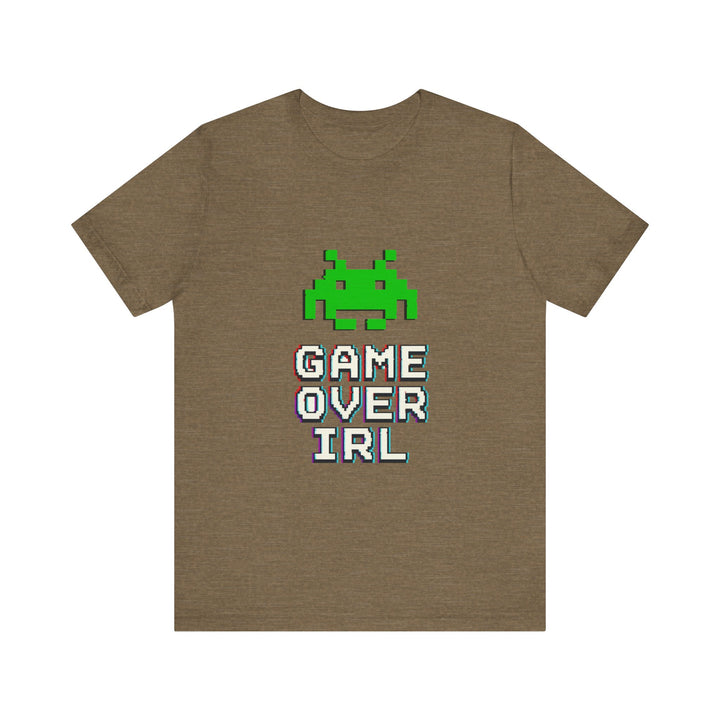 Retro Gaming 8-Bit Space Invaders T-Shirt | Heather Olive Twill Tees