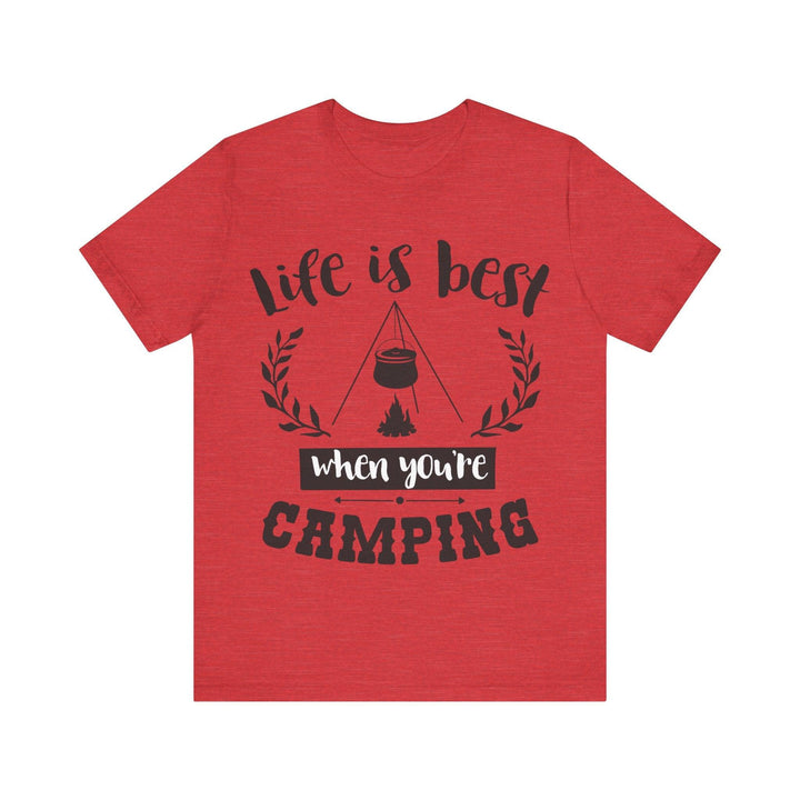 Summer Camp Life is Best T Shirt | Heather Red