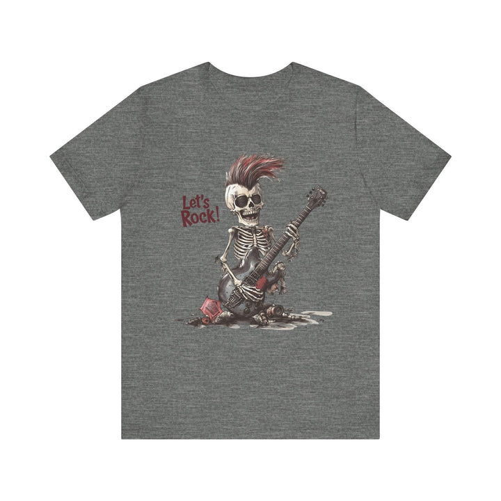 Rock Punk Skeleton Rocker T Shirt | Deep Heather