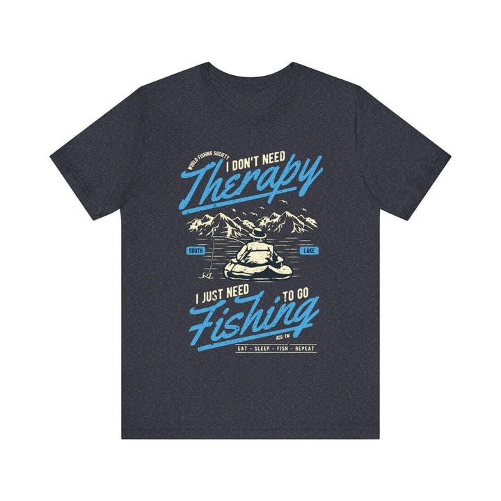 Fishing Therapy T Shirt | Heather Navy