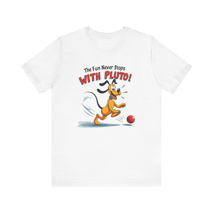 Disney The Fun Never Stops With Pluto T Shirt | White