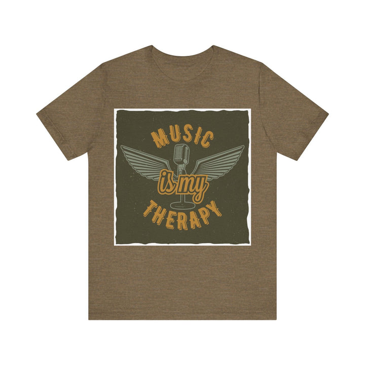 90s Music Therapy T Shirt | Heather Olive