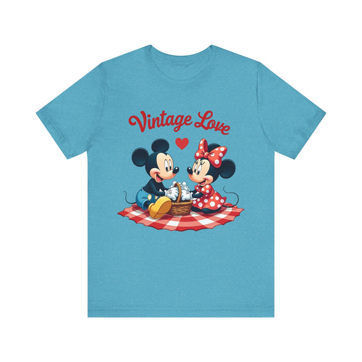 Disney Vintage Love Vibe T Shirt | Heather Aqua