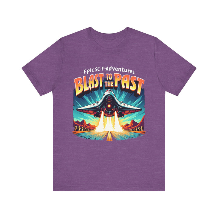 80s Sci-Fi Time Travel T Shirt | Heather Team Purple