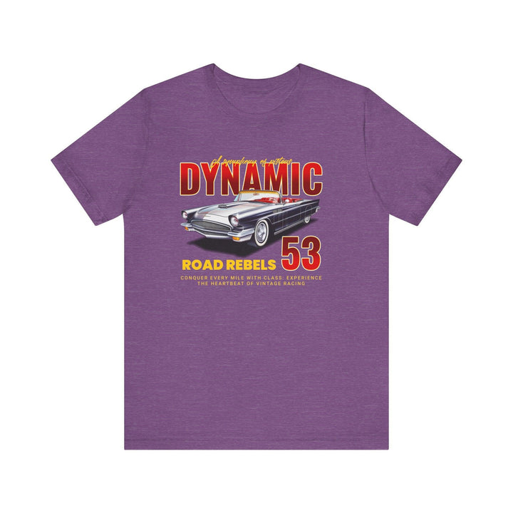 80s Dynamic Road Rebels 53 T Shirt | Heather Team Purple