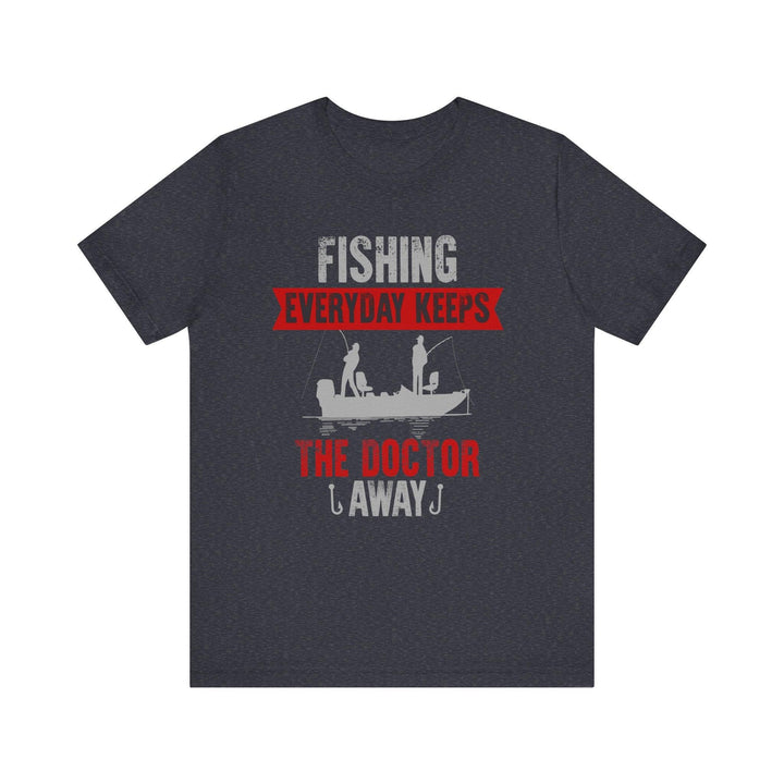 Fishing Therapy Vibe T Shirt | Heather Navy