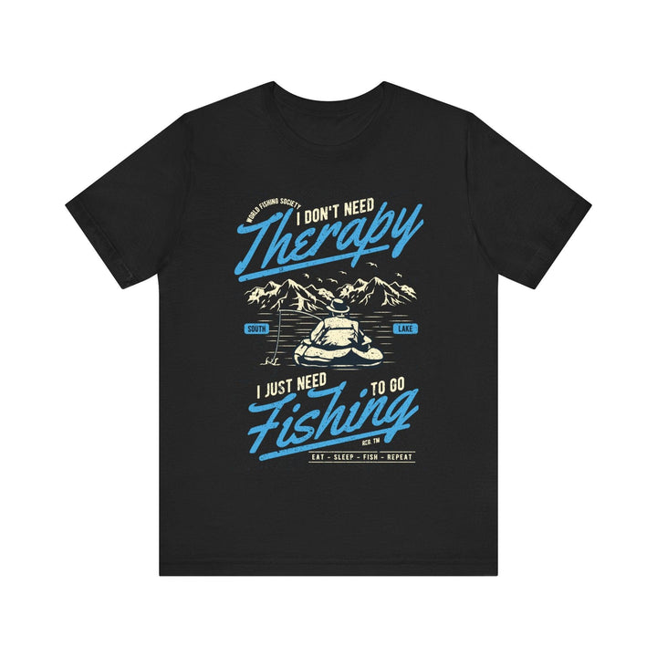 Fishing Therapy T Shirt | Black