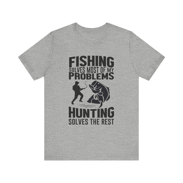 Fishing Solves Everything T Shirt | Athletic Heather