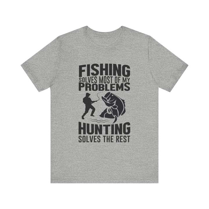 Fishing Solves Everything T Shirt | Athletic Heather