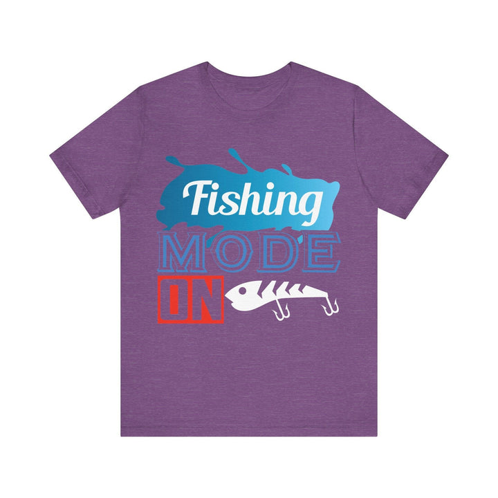 Fishing Mode On T Shirt | Heather Team Purple