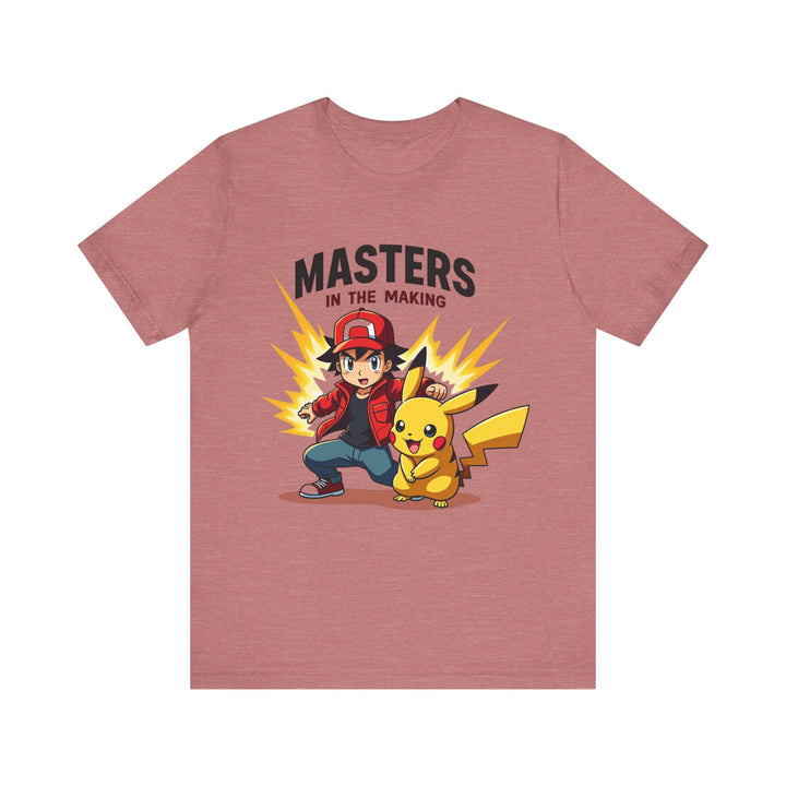Pokemon Masters In The Making T Shirt | Heather Mauve Twill Tees