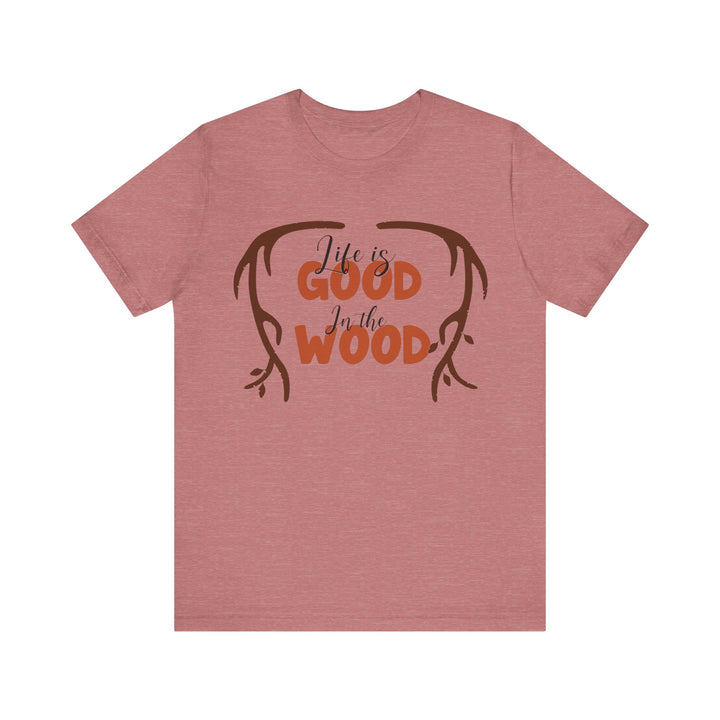 Summer Camp Quality Wood T Shirt | Heather Mauve Twill Tees