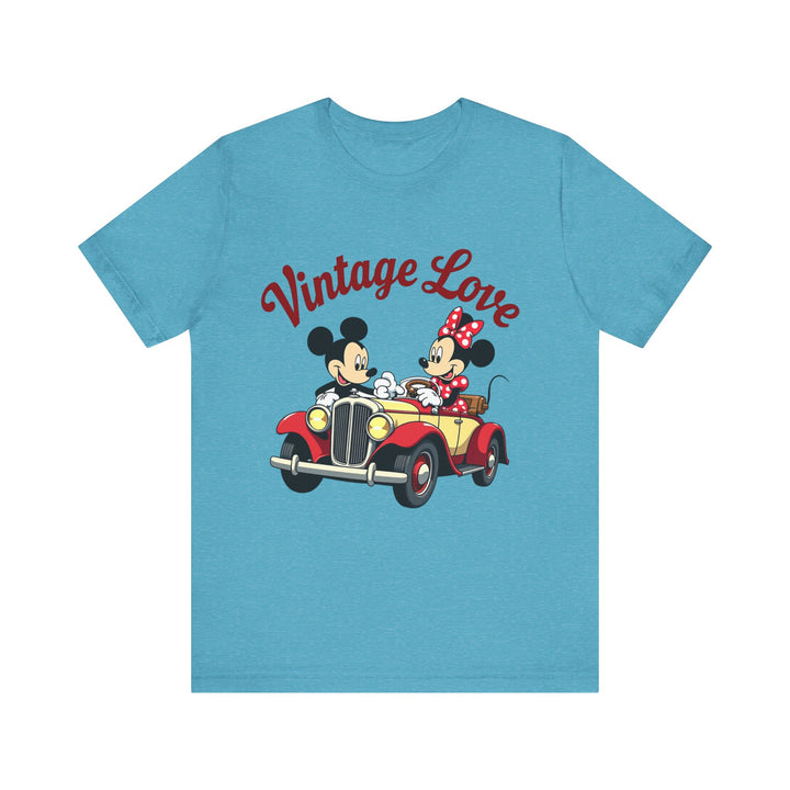 Disney Vintage Love T Shirt | Heather Aqua