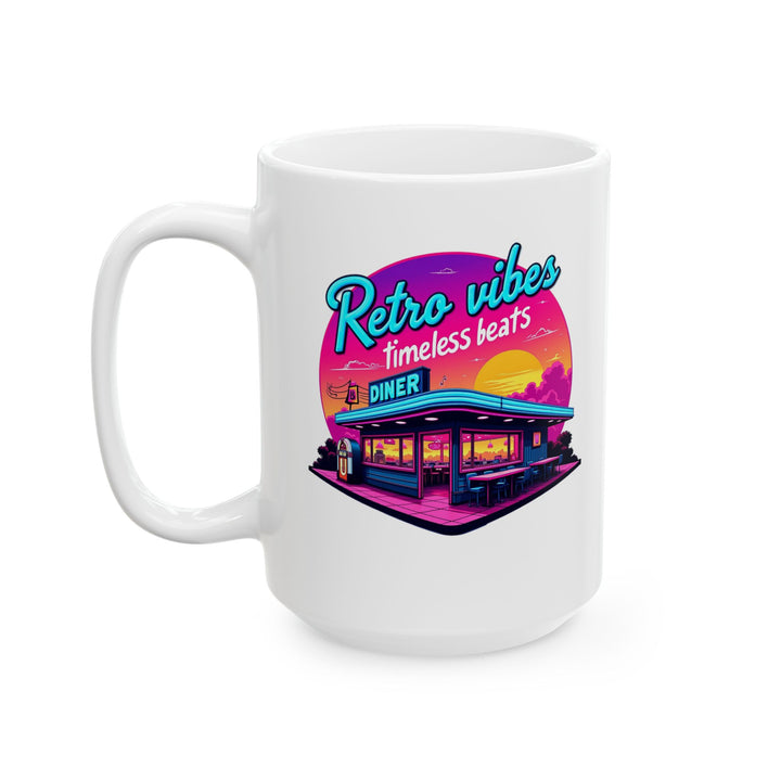 Retro Vibes Timeless Beats Mug | 15oz