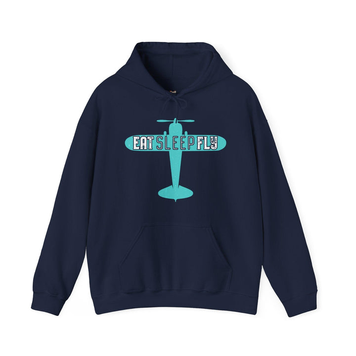 Retro Eat Sleep Fly Hoodie | Navy