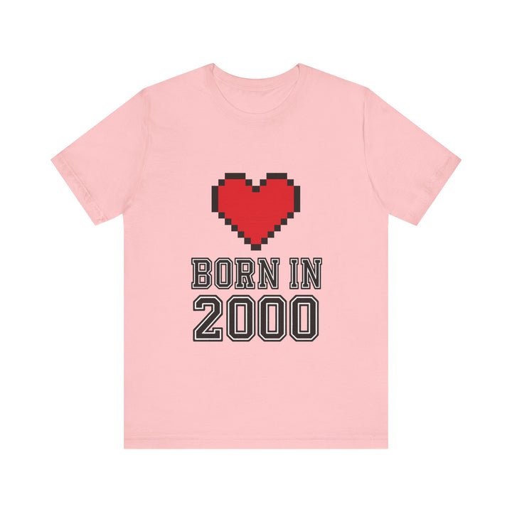 Retro Y2K Pixel Heart Vintage T-Shirt | Pink Twill Tees