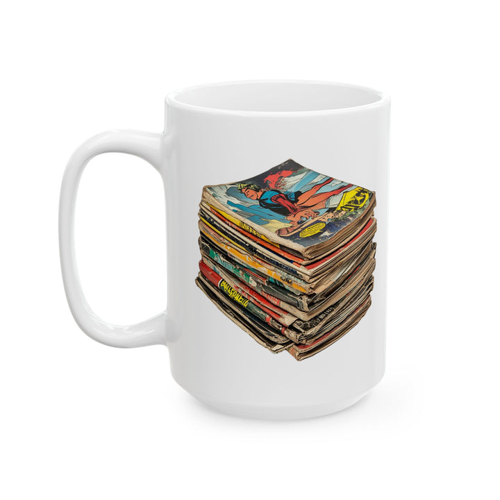 Retro Vintage Comics Stack Mug | 15oz