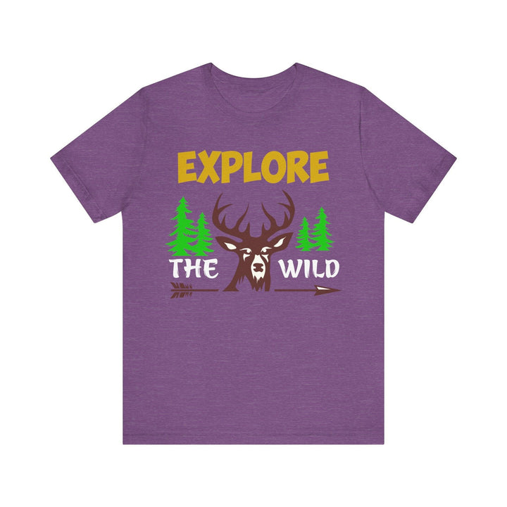 Hiking Explore The Wild T Shirt | Heather Team Purple