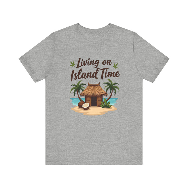 Beach Living On Island Time T Shirt | Athletic Heather Twill Tees