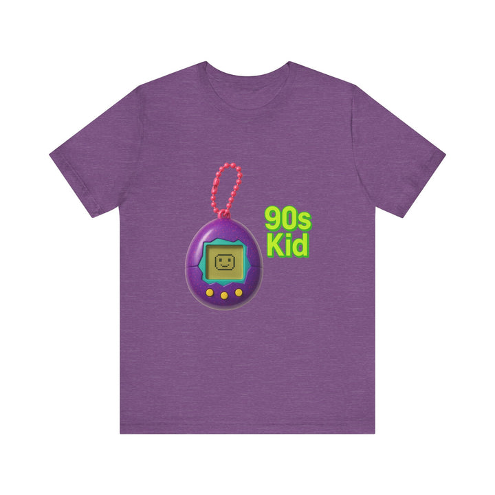 Retro Tamagotchi 90s Kid Vintage T-Shirt | Heather Team Purple Twill Tees