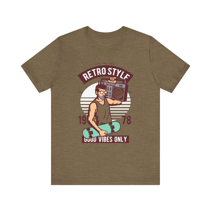 90s Retro Vibes T Shirt | Heather Olive