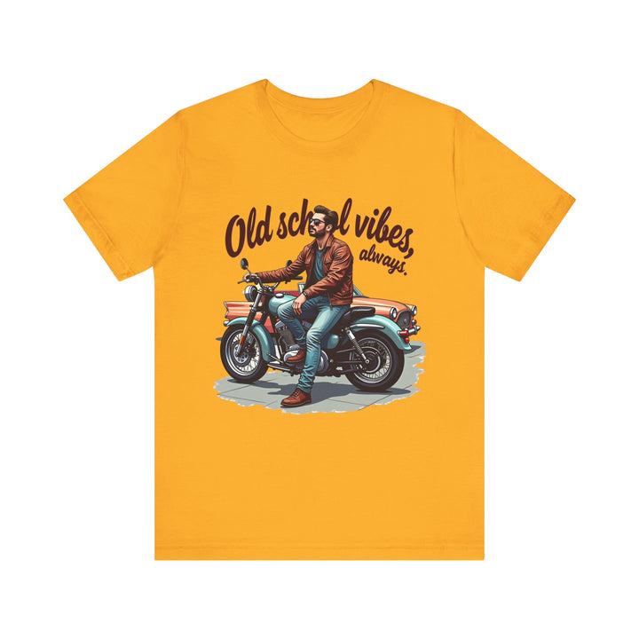 Retro Old School Vibes Always T Shirt | Gold Twill Tees