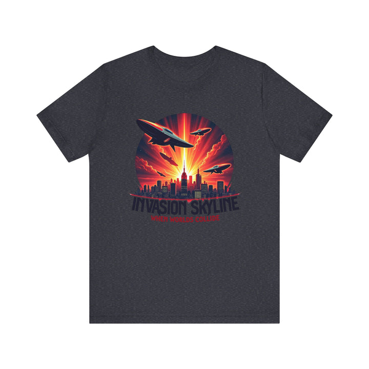 Alien Sunset Invasion T Shirt | Heather Navy