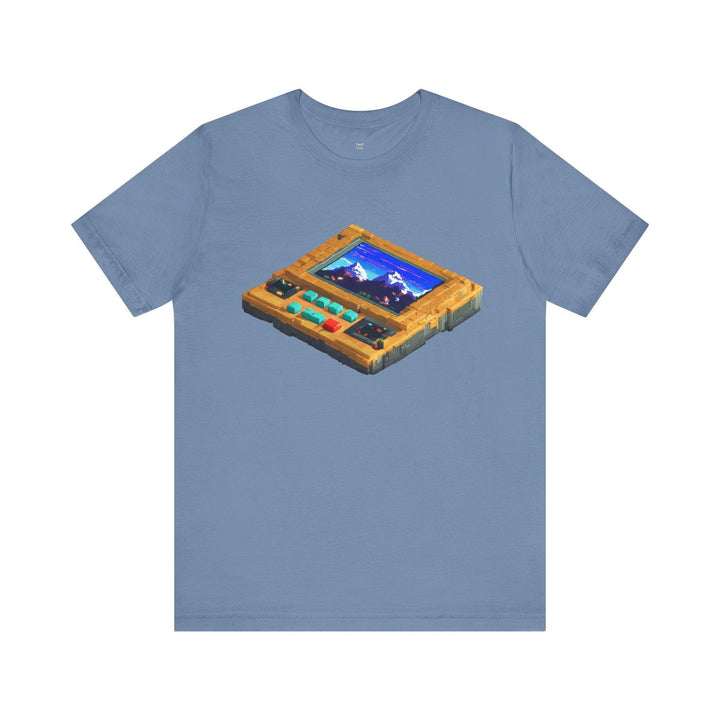 Retro Gaming Pixel Journey T Shirt | Steel Blue