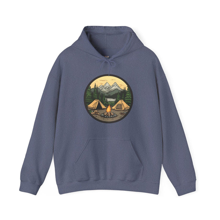 Summer Camp Fire Adventure Hoodie | Heather Navy