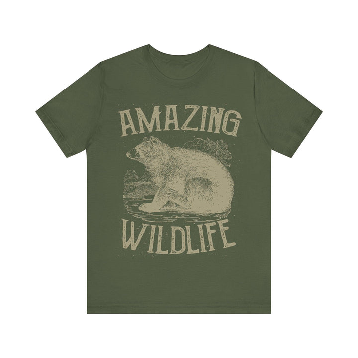 Retro Bear Country T Shirt | Military Green