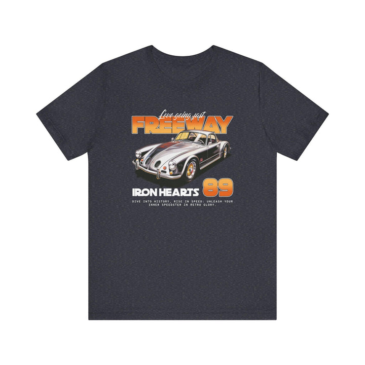 80s Iron Hearts Freeway T Shirt | Heather Navy