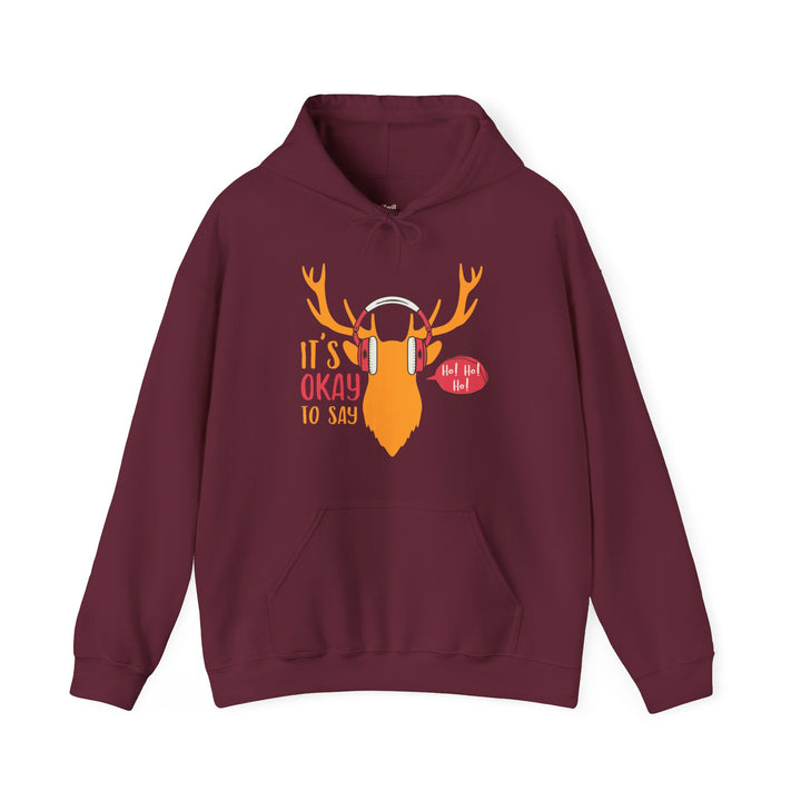 Summer Camp Ho Ho Ho Reindeer Hoodie | Maroon