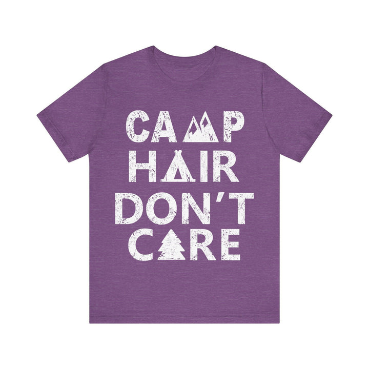 Summer Camp Hair Don't Care T Shirt | Heather Team Purple