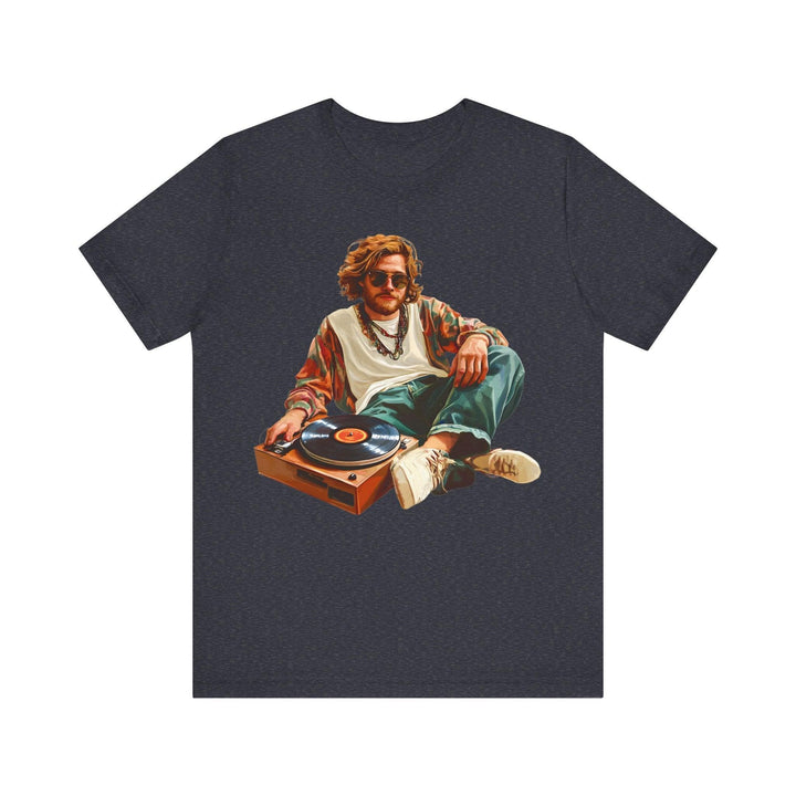 Rapper Retro Groove T Shirt | Heather Navy