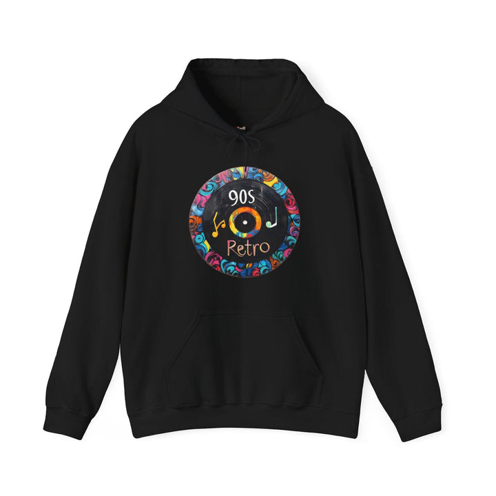 90s Retro Vibes Hoodie | Black