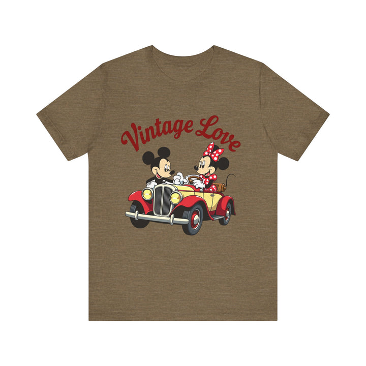 Disney Vintage Love T Shirt | Heather Olive