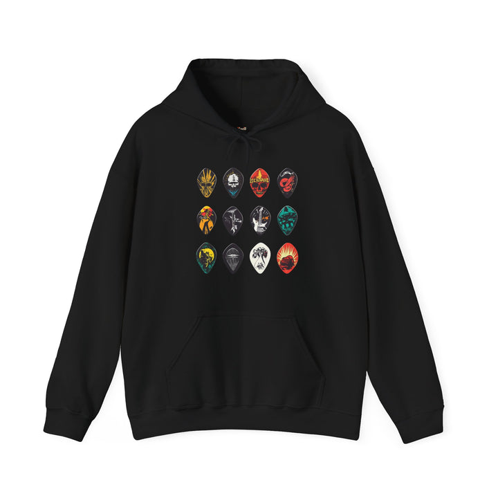 Rock Guitar Picks Collection Hoodie | Black