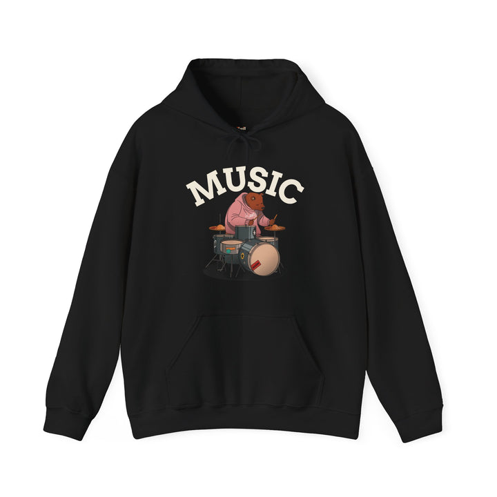 Band Bear Beats Drummer Hoodie | Black